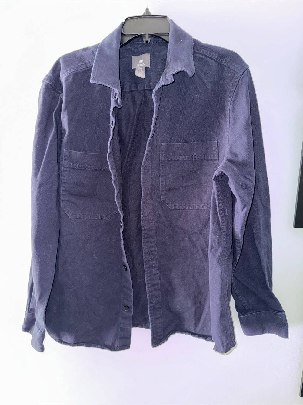 H&M Men’s  Navy Button-Up Utility Jacket